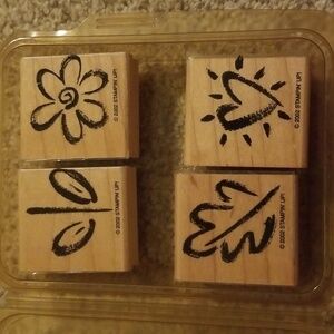 Stampin Up Delightful Doodles wooden stamp set.